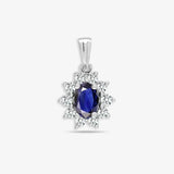 18ct White Gold Diamond And Sapphire Pendant HEERA DIAMONDS