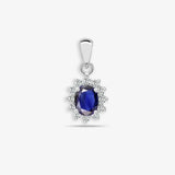 18ct White Gold Diamond And Sapphire Pendant HEERA DIAMONDS