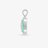 18ct White Gold Diamond And Peridot Pendant HEERA DIAMONDS