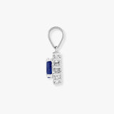 18ct White Gold Natural Diamond And Sapphire Pendant