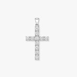 18ct White Gold Natural Diamond Cross Pendent