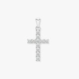 18ct White Gold Natural Diamond Cross Pendant