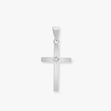 18ct White Natural Diamond Star Set Cross