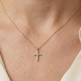 18ct Yellow Gold Natural Diamond Cross