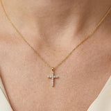 18ct Yellow Gold Natural Diamond Cross