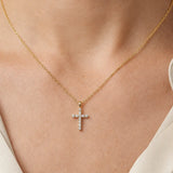 18ct Yellow Gold Natural Diamond Cross