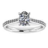 "Vivien" Oval Cut Diamond Channel Set Diamond Shoulder Engagement Ring DSOC09 - HEERA DIAMONDS