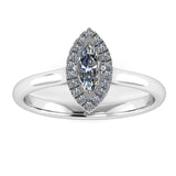 "Ashley" Halo Marquise Cut Engagement Ring HAMC02 - HEERA DIAMONDS