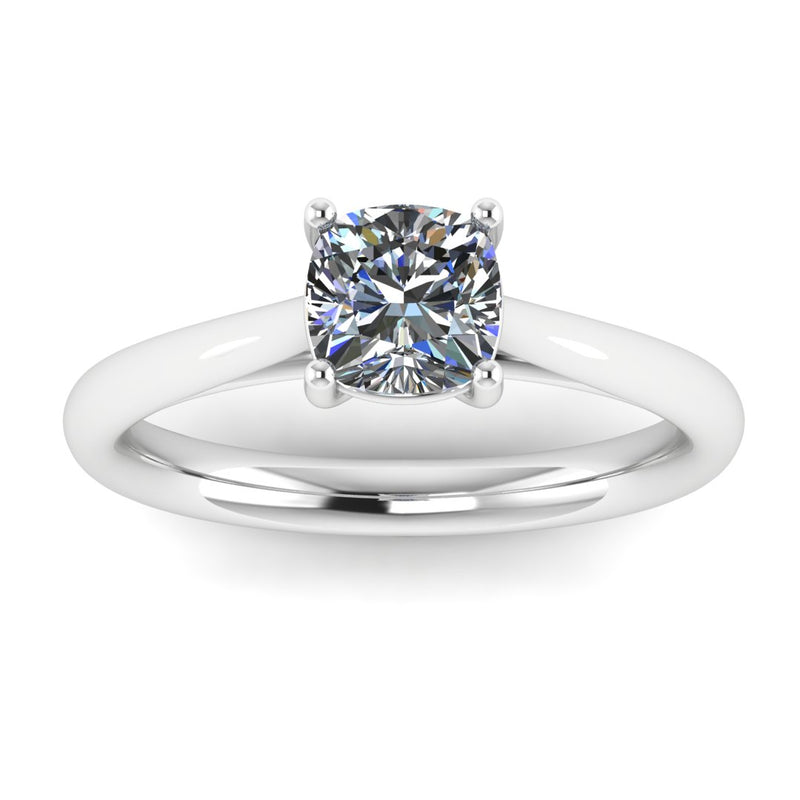 "Fiona" Solitaire Cushion Cut Diamond Engagement Ring SSCC07 - HEERA DIAMONDS