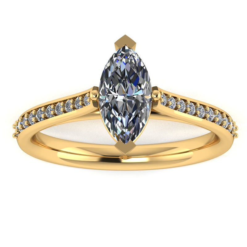 "Zora" Marquise Cut Diamond Grain Set Diamond Engagement Ring DSMC03 - HEERA DIAMONDS