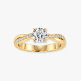 "Imperial" 1 Carat Round Cut Shoulder Lab Grown Diamond Engagement Ring HLR562