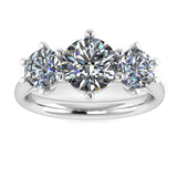 "Piper" Three Stone Round Brilliant Cut Diamond Trilogy Engagement Ring 3SRB52 - HEERA DIAMONDS