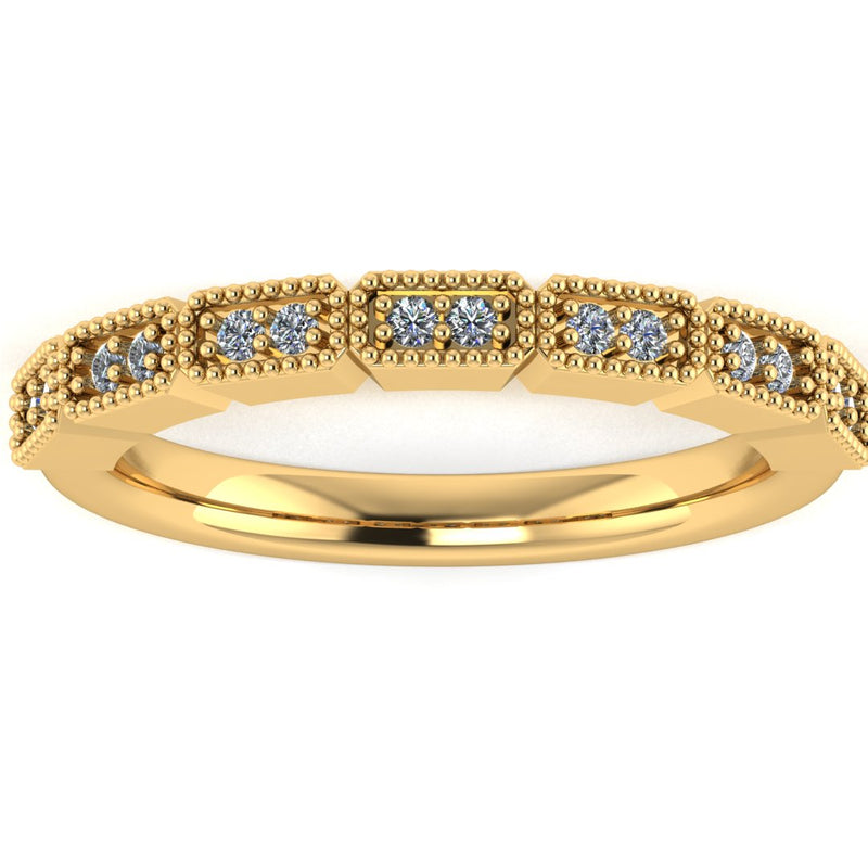 "Kye" Rectangle Pattern Diamond Half Eternity Ring ET76 - HEERA DIAMONDS