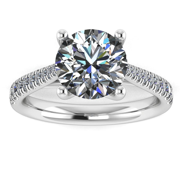 "Jasiri" Round Brilliant Cut Diamond Micro Set Diamond Engagement Ring DSRB95 - HEERA DIAMONDS