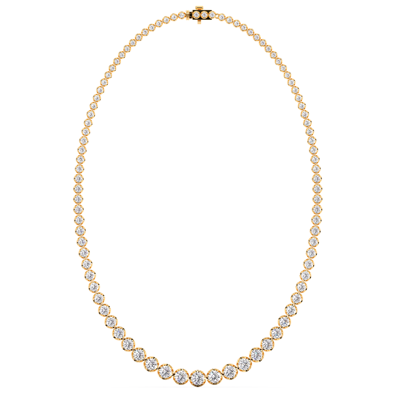 Round Brilliant Cut Graduating Diamond Illusion Set Necklace NE210030 - HEERA DIAMONDS