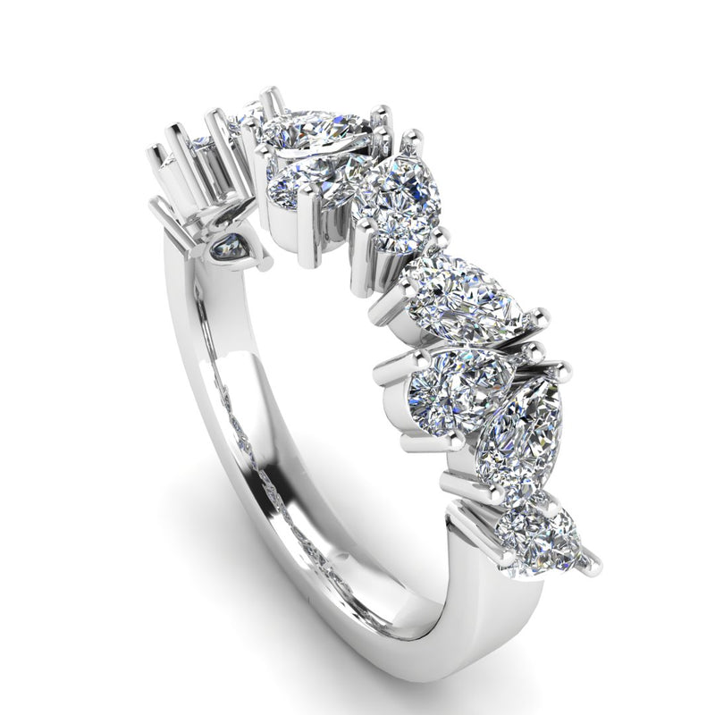 "Vivian" 1.00ct diamonds Pear Pattern Diamond Half Eternity Diamond Ring ET3 - HEERA DIAMONDS