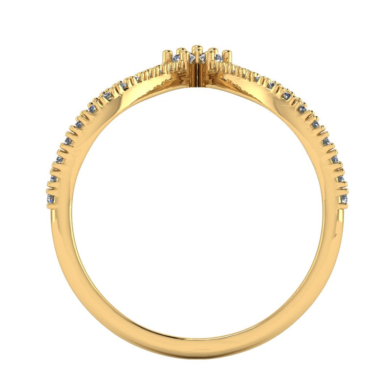 "Eloise" Deep V Shaped Pavé Diamond Eternity Ring ET44 - HEERA DIAMONDS