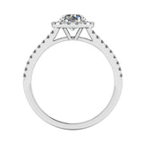 "Nova" Halo Round Brilliant Cut Diamond Double Row Split Diamond Shoulder Engagement Ring HARB10 - HEERA DIAMONDS