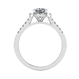 "Mia" Halo Cushion Cut Diamond Shoulder Engagement Ring HACC02 - HEERA DIAMONDS