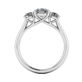"Adelaide" Oval Three Stone Trilogy Diamond Engagement Ring 3SOC07 - HEERA DIAMONDS