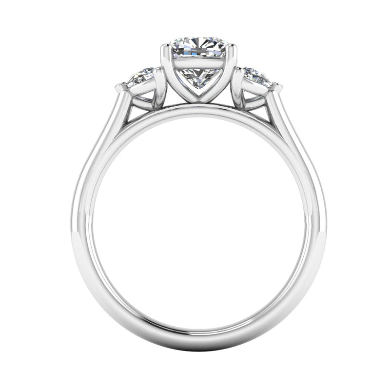 "Brielle" Cushion Three Stone Trilogy Diamond Ring 3SCC01 - HEERA DIAMONDS