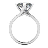 "Iris" Twisted Princess Cut Diamond Grain Set Diamond Engagement Ring DSPC01 - HEERA DIAMONDS