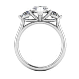 "Charlotte" Three Stone Marquise Cut with Round Cut Diamond Trilogy Engagement Ring 3SMC02 - HEERA DIAMONDS