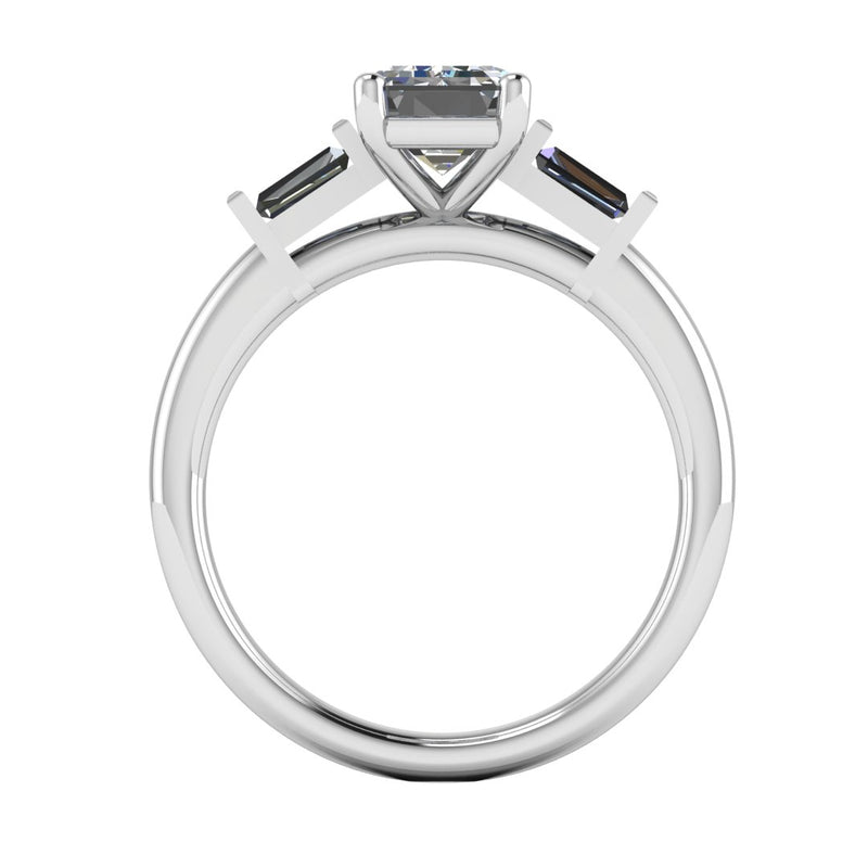 "Elise" Three Stone Emerald Cut Diamond Trilogy Engagement Ring 3SEC50 - HEERA DIAMONDS