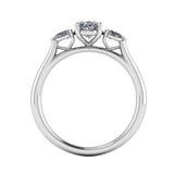 "Camila" Three Stone Oval Cut with Pear Diamond Trilogy Engagement Ring 3SOC05 - HEERA DIAMONDS