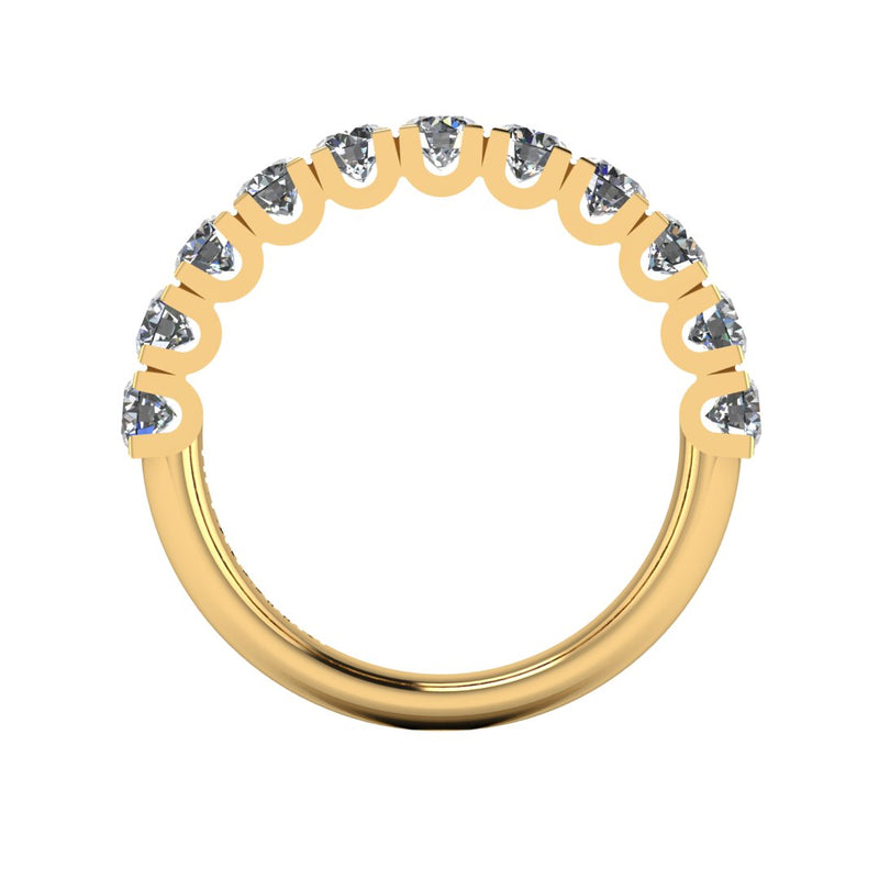 Lab Diamond Scallop Set Eternity Band Wedding Ring - HEERA DIAMONDS