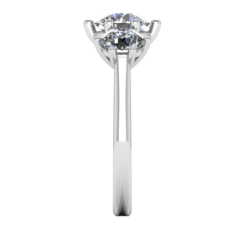 "Piper" Three Stone Round Brilliant Cut Diamond Trilogy Engagement Ring 3SRB52 - HEERA DIAMONDS