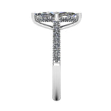 "Moxi" Marquise Cut Diamond Hidden Under Halo Scallop Set Diamond Shoulder Engagement Ring UHMC01 - HEERA DIAMONDS