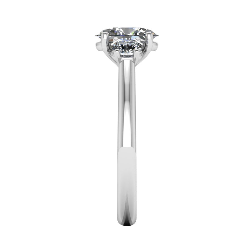 "Adelaide" Oval Three Stone Trilogy Diamond Engagement Ring 3SOC07 - HEERA DIAMONDS