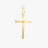 9ct White 0.05ct Star Set Diamond Cross Pendent HEERA GOLD