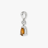 9ct White Diamonds - 4pts Morganite - 70pts Drop Pendant