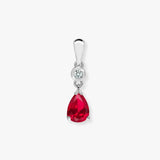 9ct White Diamonds - 4pts Ruby - 66pts Drop Pendant