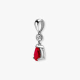 9ct White Diamonds - 4pts Ruby - 66pts Drop Pendant