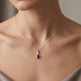 9ct White Diamonds - 4pts Tanzanite -37pts Drop Pendant