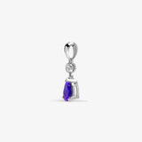 9ct White Diamonds - 4pts Tanzanite - 60pts Drop Pendant HEERA DIAMONDS