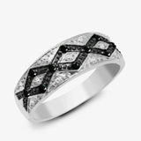 9ct White Gold Diamond And Black Diamond Ring HEERA DIAMONDS