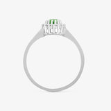 9ct White Gold Diamond And Emerald Ring HEERA DIAMONDS