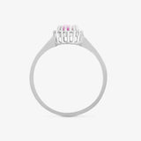 9ct White Gold Diamond And Pink Sapphire Ring HEERA DIAMONDS