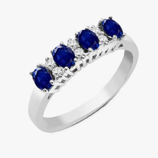 9ct White Gold Diamond And Sapphire Ring HEERA DIAMONDS