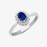 9ct White Gold Diamond And Sapphire Ring HEERA DIAMONDS
