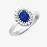 9ct White Gold Diamond And Sapphire Ring HEERA DIAMONDS