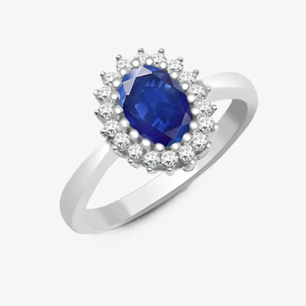9ct White Gold Diamond And Sapphire Ring HEERA DIAMONDS