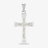 9ct White Gold Diamond Cross HEERA DIAMONDS
