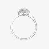 9ct White Gold Natural Diamond Cluster Ring