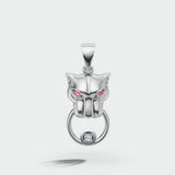 9ct Yellow Diamonds -3pts Pink Sapphire -7pts Panther Pendant