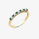 9ct Yellow Gold Diamond And Emerald Ring HEERA DIAMONDS
